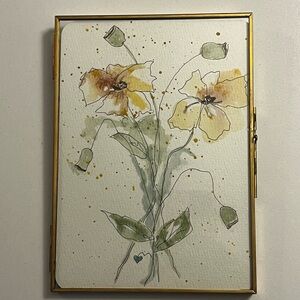 Floral Watercolor Art in Gold Frame